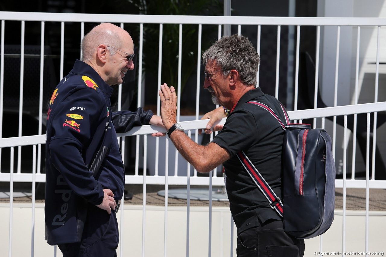 GP AZERBAIJAN, 27.04.2018 - Adrian Newey (GBR), Red Bull Racing , Technical Operations Director e Eddie Jordan (GBR)