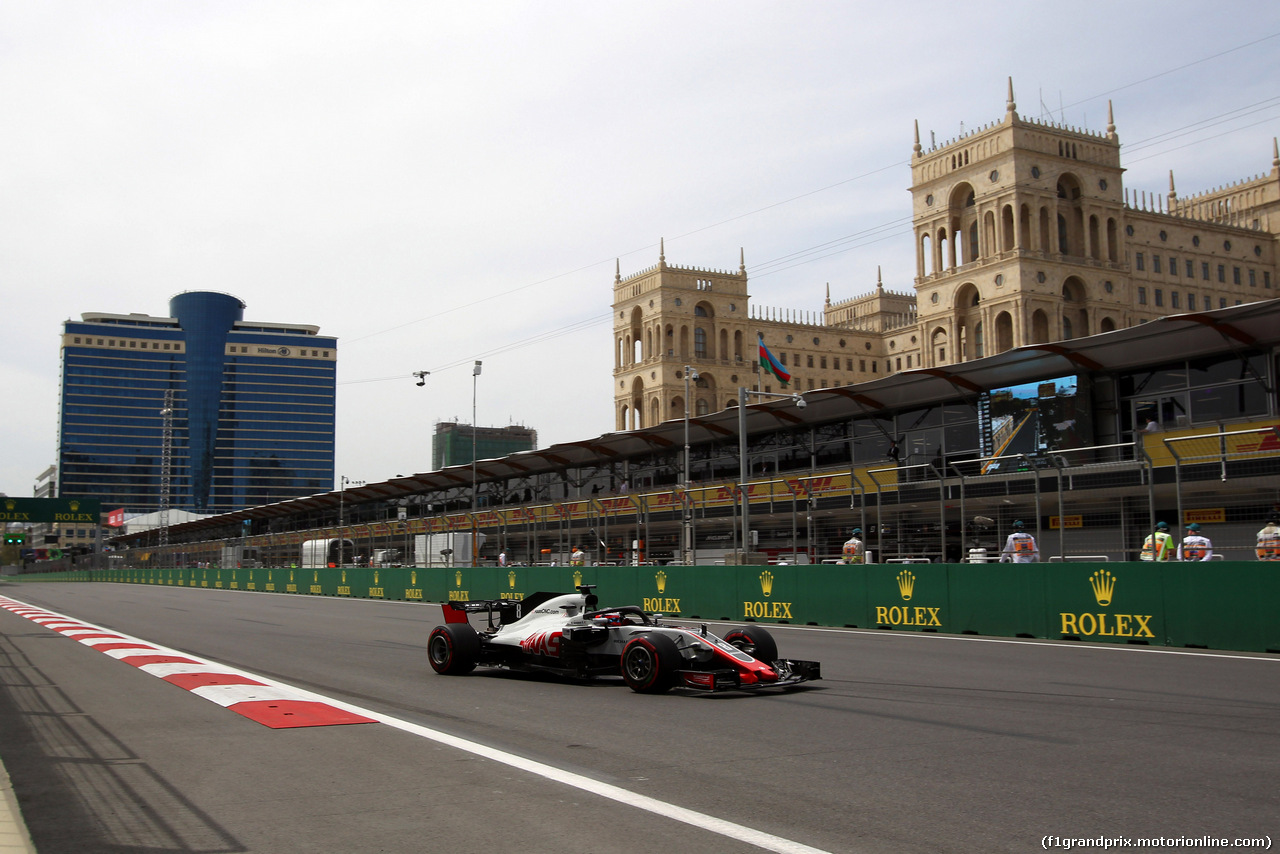 GP AZERBAIJAN, 27.04.2018 - Prove Libere 1, Romain Grosjean (FRA) Haas F1 Team VF-18