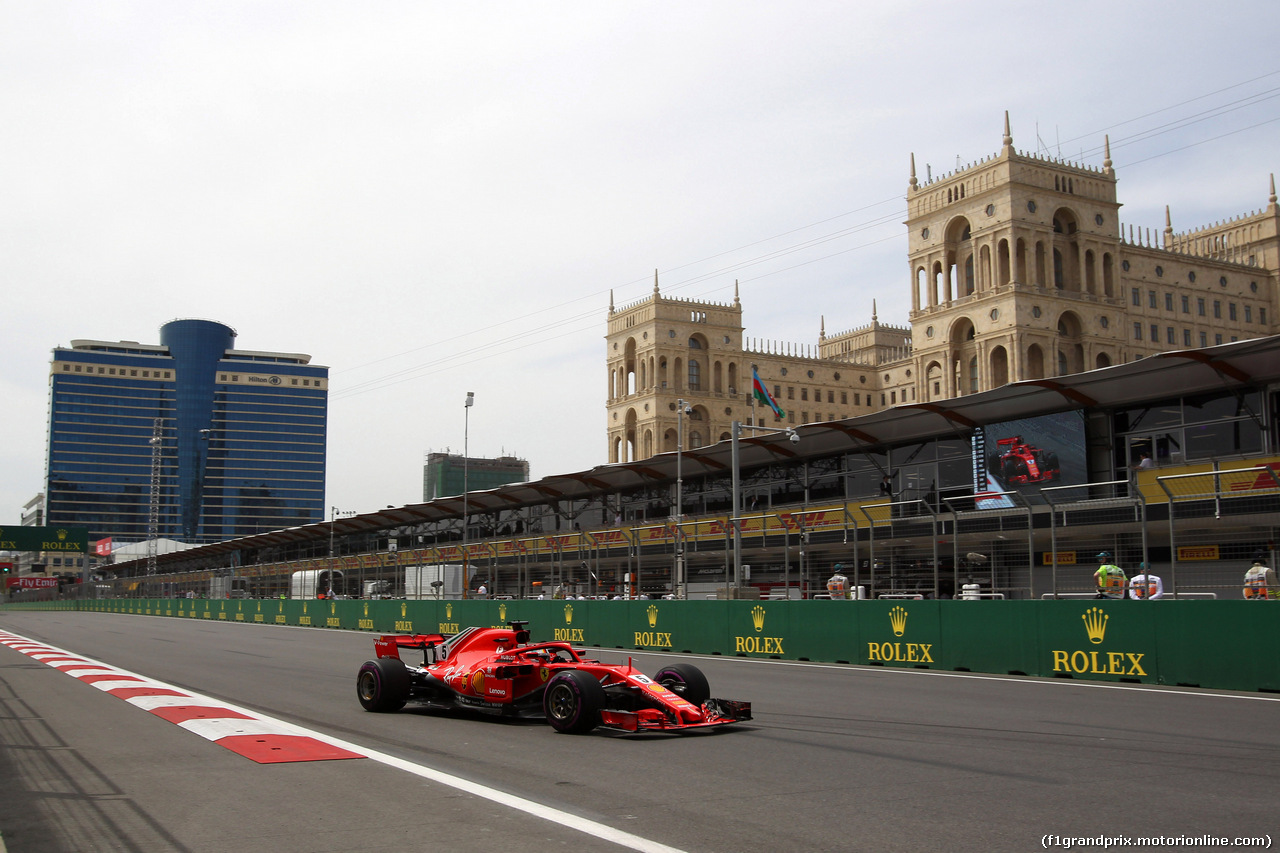 GP AZERBAIJAN, 27.04.2018 - Prove Libere 1, Sebastian Vettel (GER) Ferrari SF71H