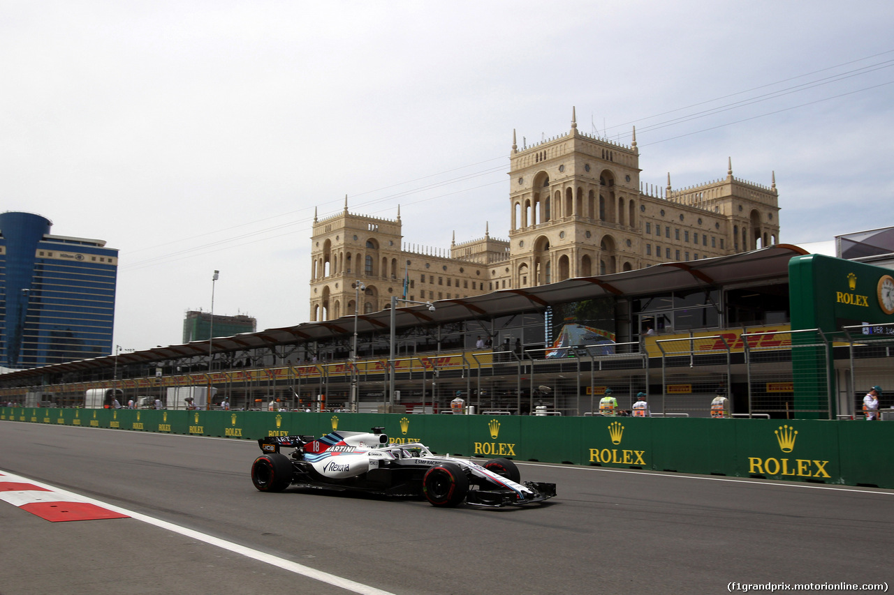 GP AZERBAIJAN, 27.04.2018 - Prove Libere 1, Lance Stroll (CDN) Williams FW41