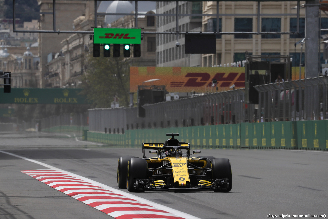 GP AZERBAIJAN, 27.04.2018 - Prove Libere 1, Nico Hulkenberg (GER) Renault Sport F1 Team RS18