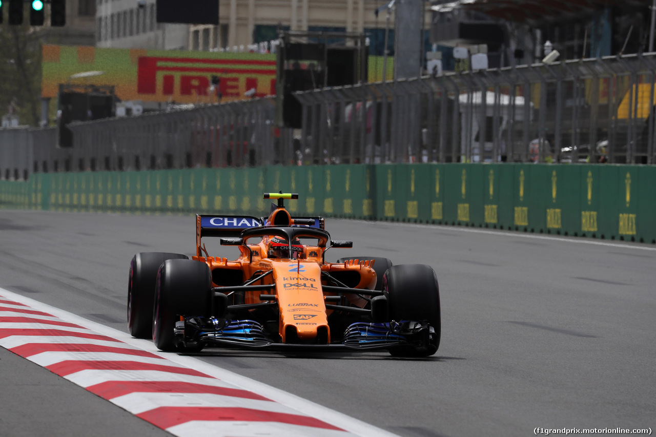 GP AZERBAIJAN, 27.04.2018 - Prove Libere 1, Stoffel Vandoorne (BEL) McLaren MCL33