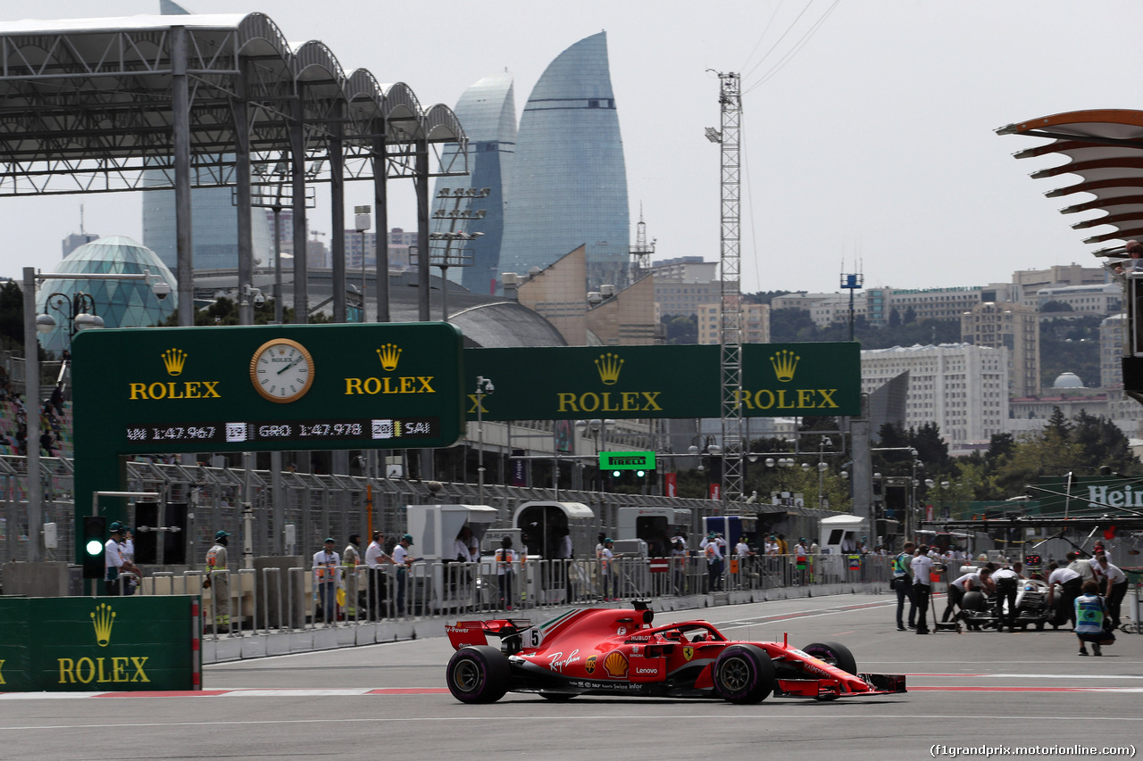 GP AZERBAIJAN, 27.04.2018 - Prove Libere 1, Sebastian Vettel (GER) Ferrari SF71H