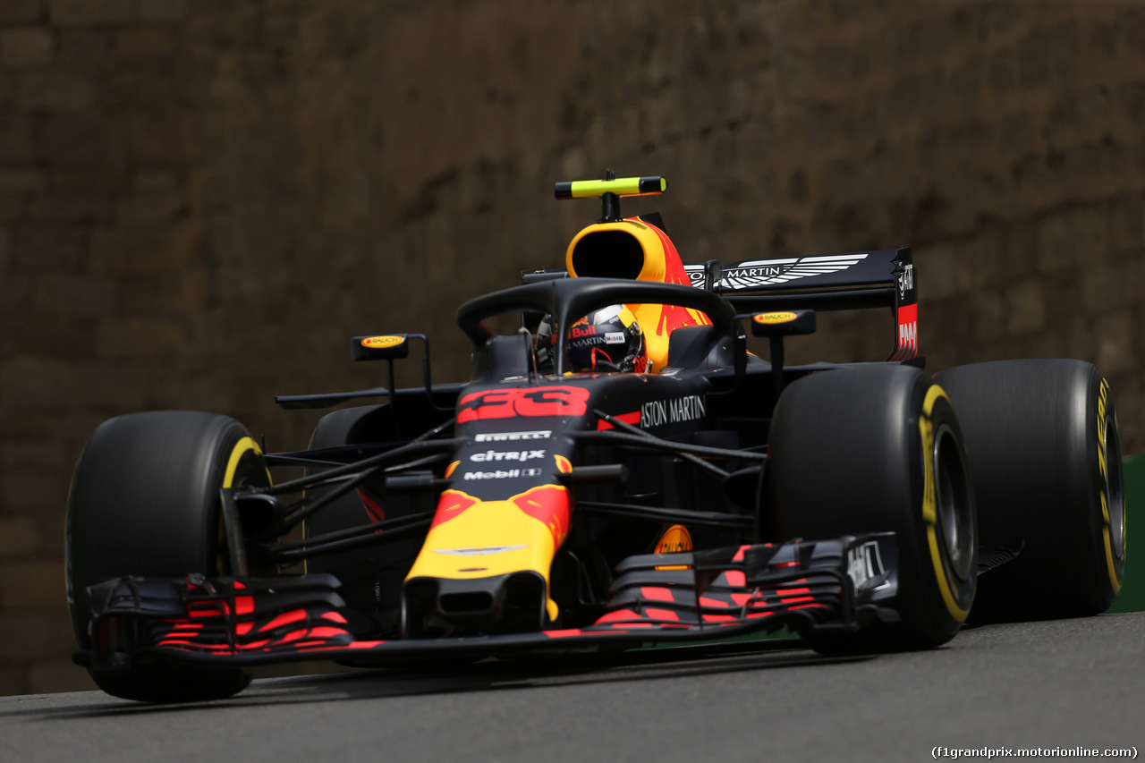 GP AZERBAIJAN, 27.04.2018 - Prove Libere 1, Max Verstappen (NED) Red Bull Racing RB14