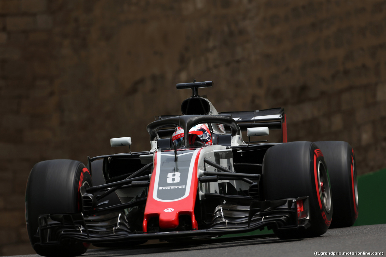 GP AZERBAIJAN, 27.04.2018 - Prove Libere 1, Romain Grosjean (FRA) Haas F1 Team VF-18