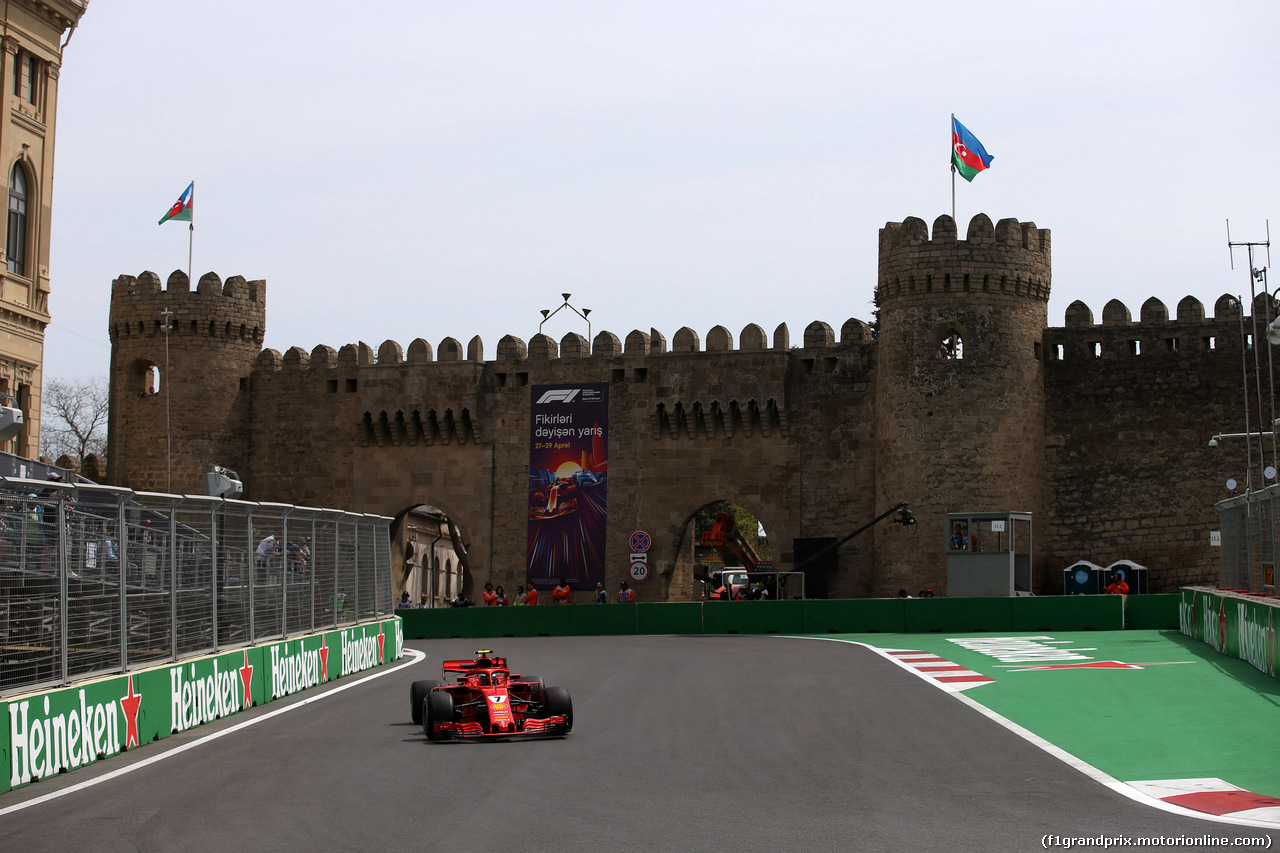 GP AZERBAIJAN, 27.04.2018 - Prove Libere 1, Kimi Raikkonen (FIN) Ferrari SF71H