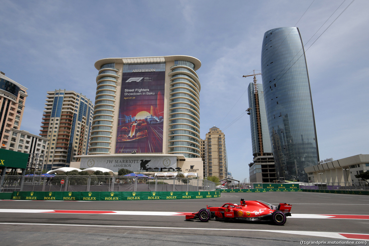 GP AZERBAIJAN, 27.04.2018 - Prove Libere 1, Sebastian Vettel (GER) Ferrari SF71H