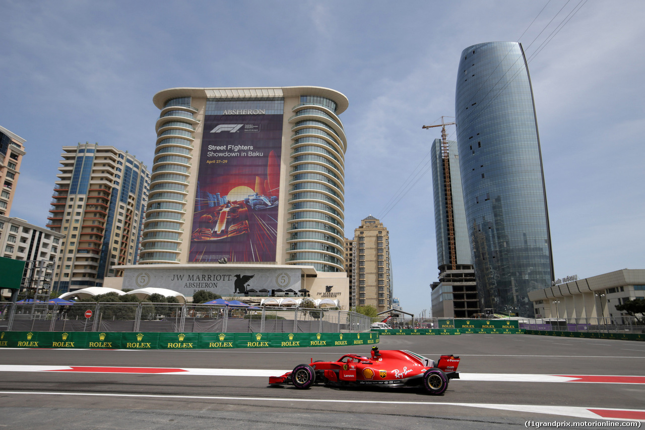 GP AZERBAIJAN, 27.04.2018 - Prove Libere 1, Kimi Raikkonen (FIN) Ferrari SF71H