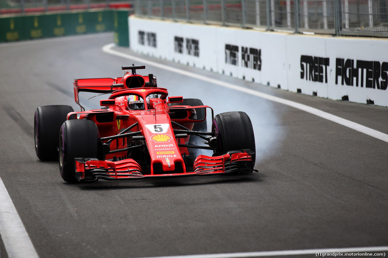 GP AZERBAIJAN, 27.04.2018 - Prove Libere 1, Sebastian Vettel (GER) Ferrari SF71H