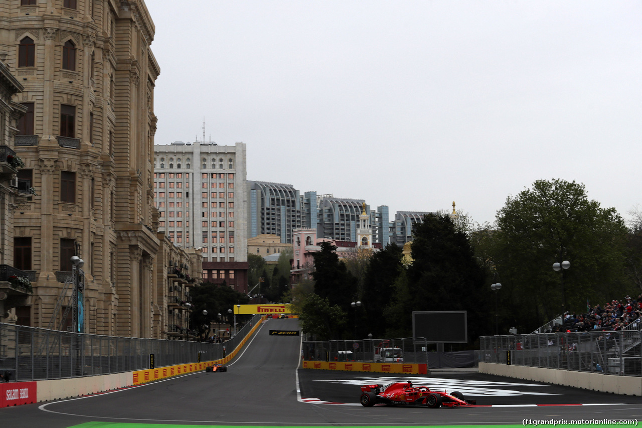 GP AZERBAIJAN, 27.04.2018 - Prove Libere 2, Sebastian Vettel (GER) Ferrari SF71H