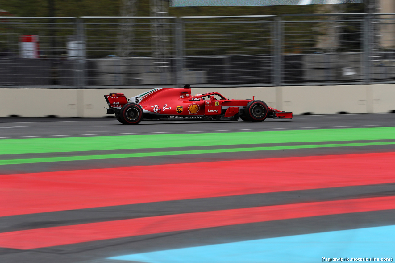 GP AZERBAIJAN, 27.04.2018 - Prove Libere 2, Sebastian Vettel (GER) Ferrari SF71H