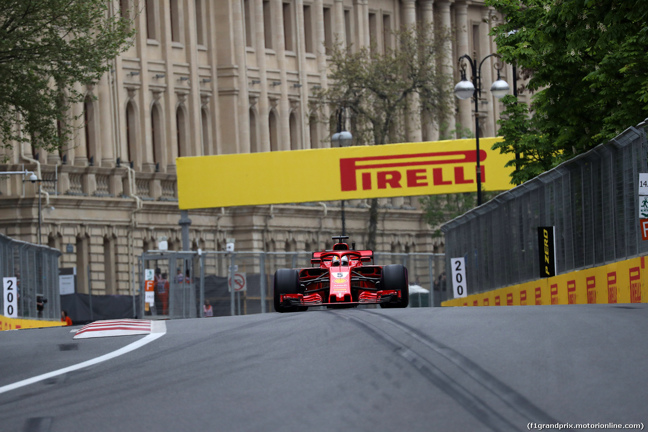 GP AZERBAIJAN, 27.04.2018 - Prove Libere 2, Sebastian Vettel (GER) Ferrari SF71H