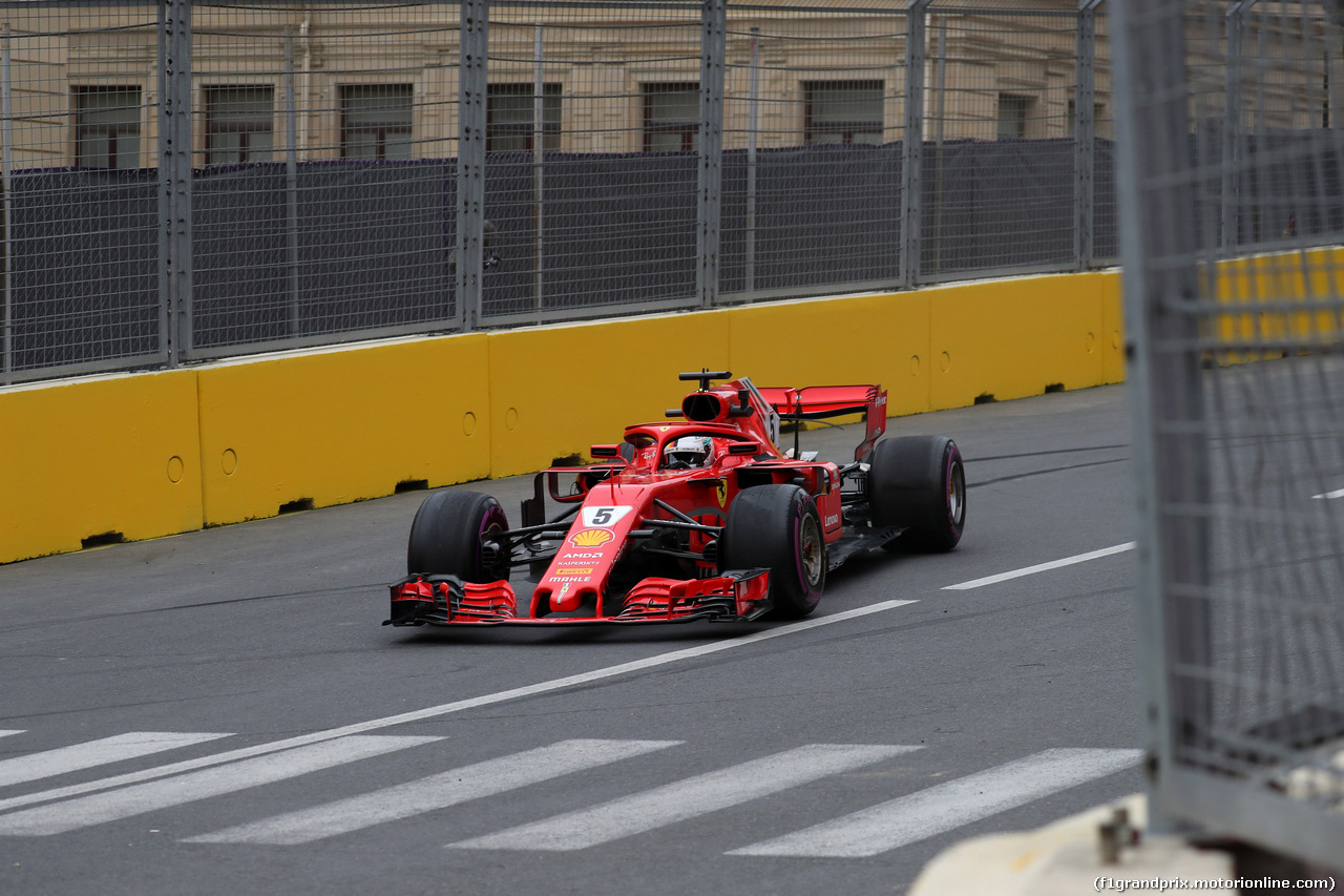 GP AZERBAIJAN, 27.04.2018 - Prove Libere 2, Sebastian Vettel (GER) Ferrari SF71H