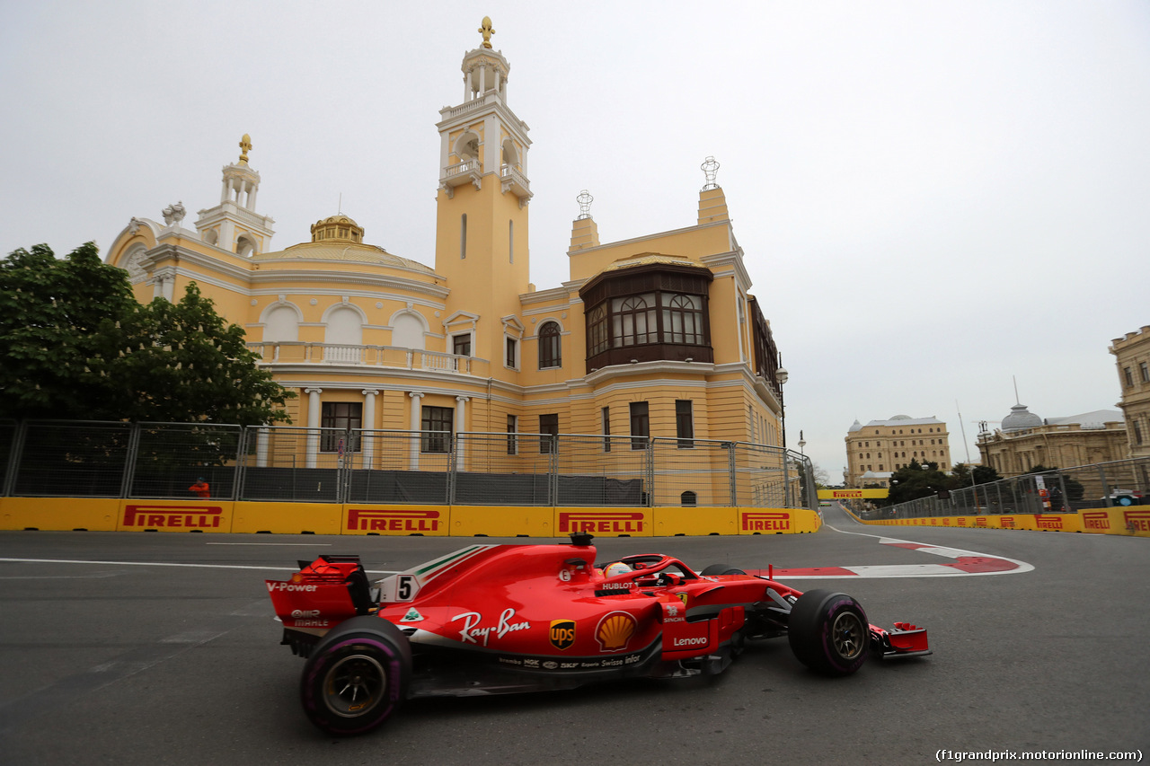 GP AZERBAIJAN, 27.04.2018 - Prove Libere 2, Sebastian Vettel (GER) Ferrari SF71H