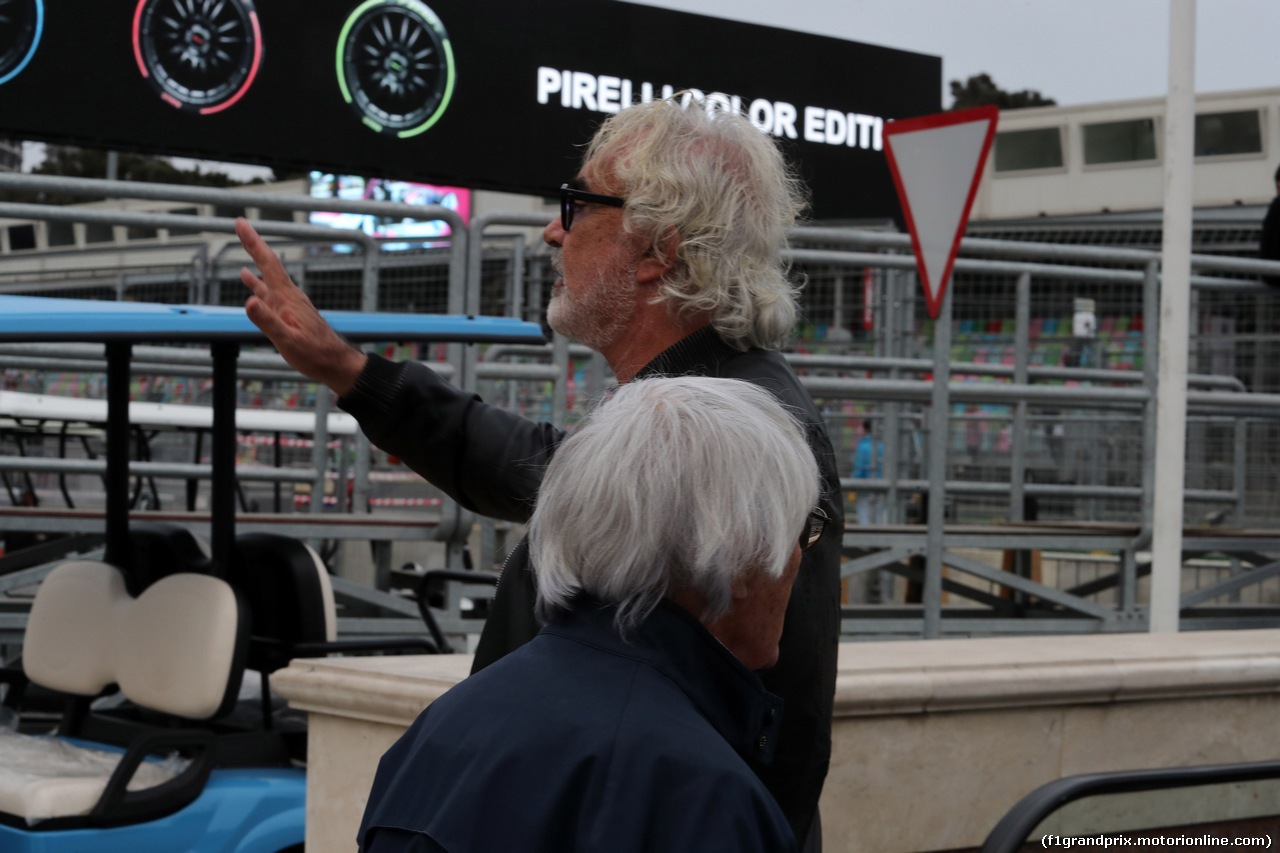 GP AZERBAIJAN, 27.04.2018 - Prove Libere 2, Flavio Briatore (ITA) e Bernie Ecclestone (GBR)