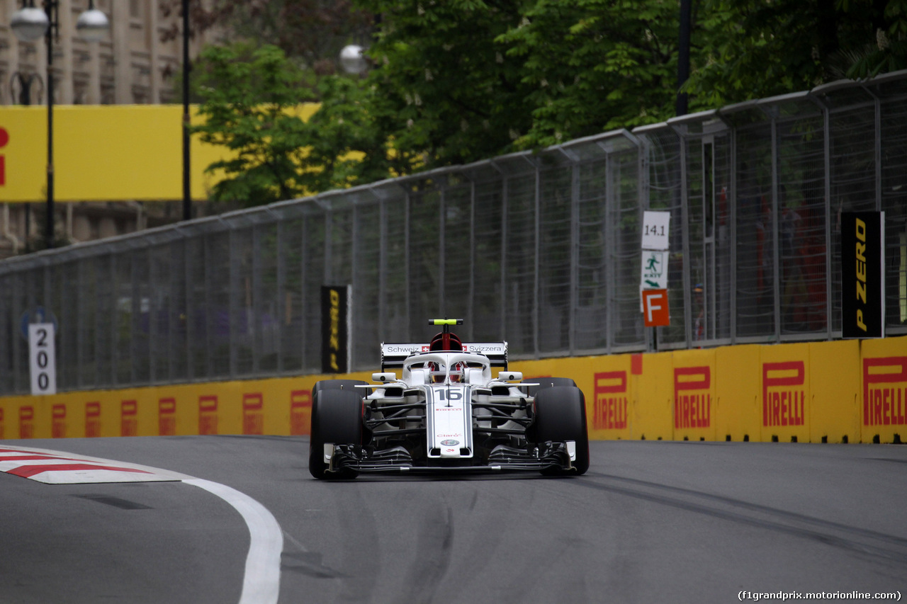 GP AZERBAIJAN, 27.04.2018 - Prove Libere 2, Charles Leclerc (MON) Sauber C37