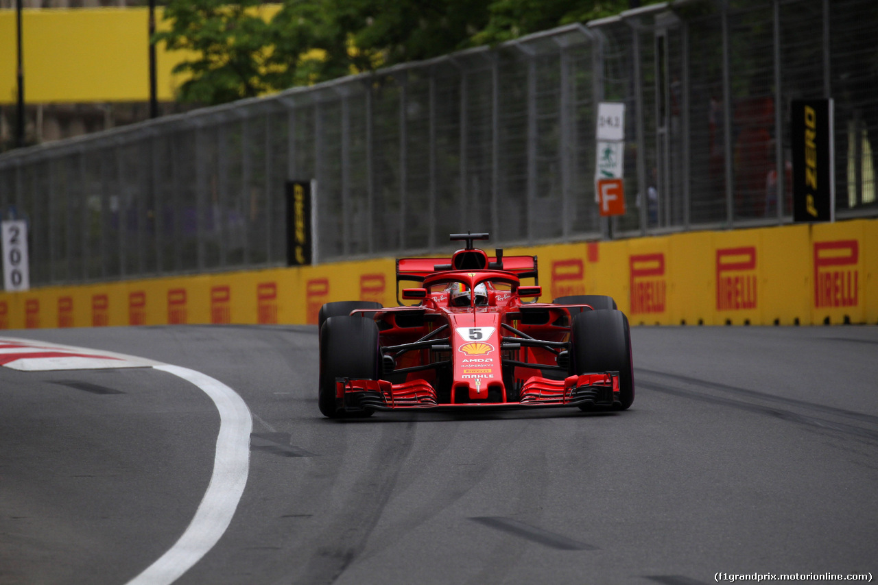 GP AZERBAIJAN, 27.04.2018 - Prove Libere 2, Sebastian Vettel (GER) Ferrari SF71H