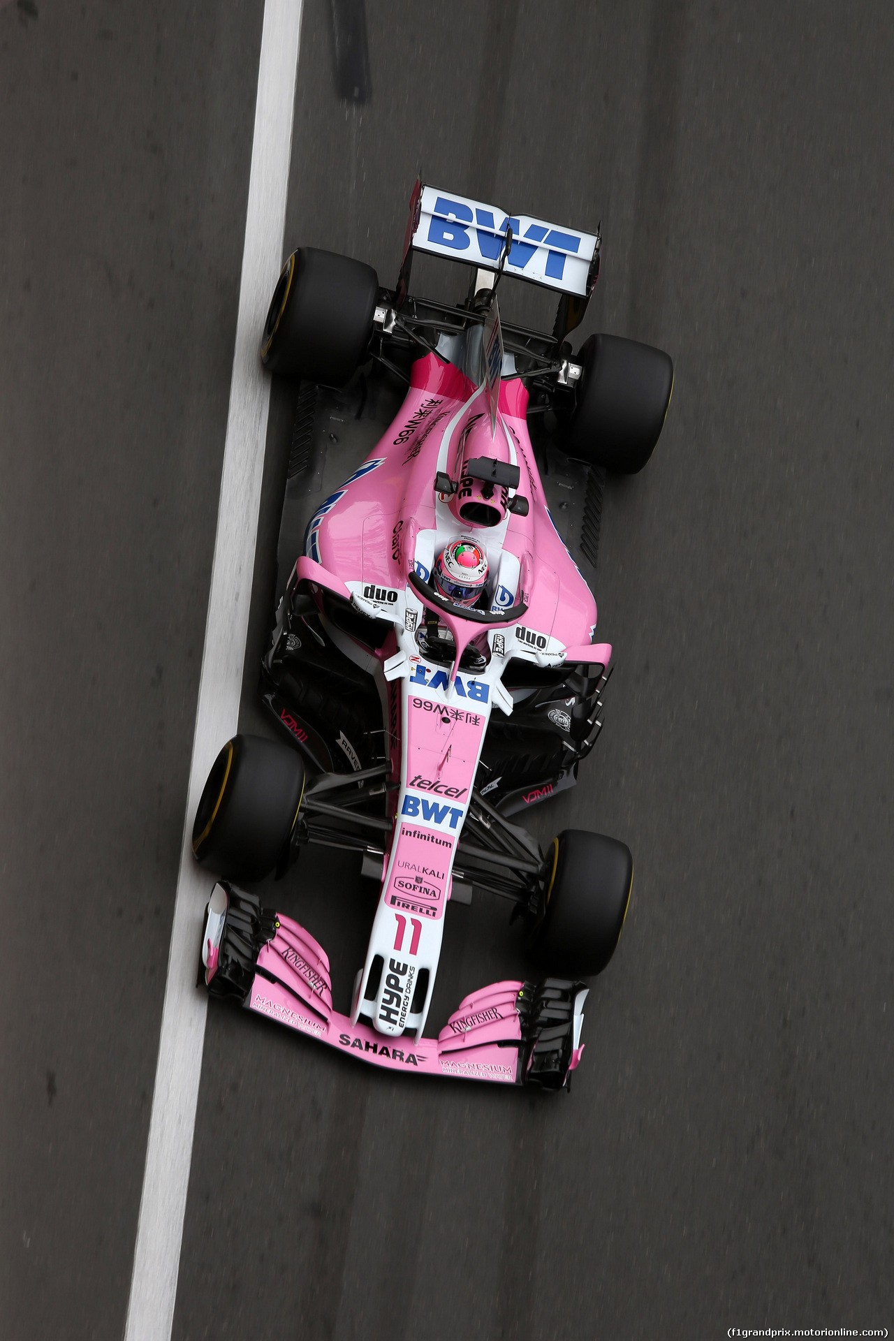 GP AZERBAIJAN, 27.04.2018 - Prove Libere 2, Sergio Perez (MEX) Sahara Force India F1 VJM011