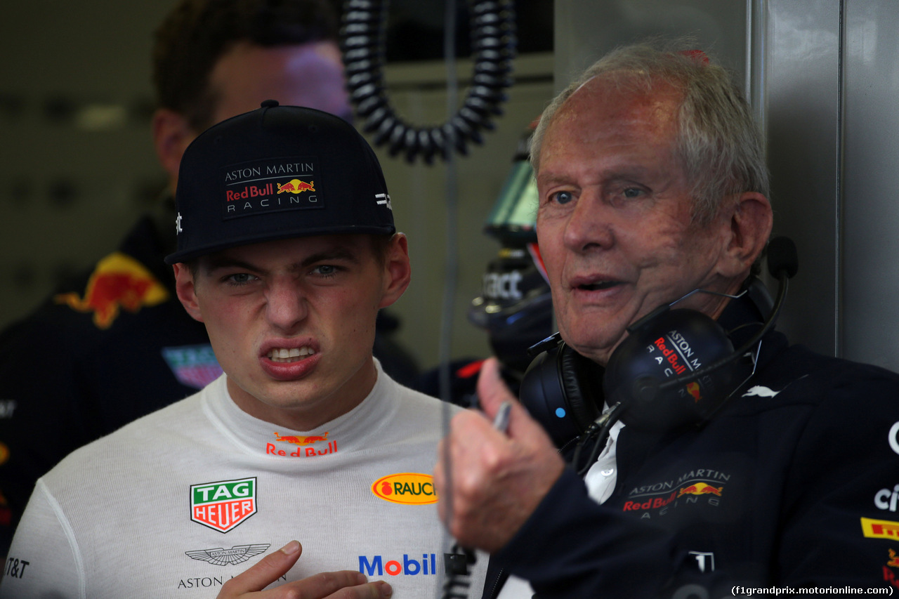 GP AZERBAIJAN, 27.04.2018 - Prove Libere 2, Max Verstappen (NED) Red Bull Racing RB14 e Helmut Marko (AUT), Red Bull Racing, Red Bull Advisor
