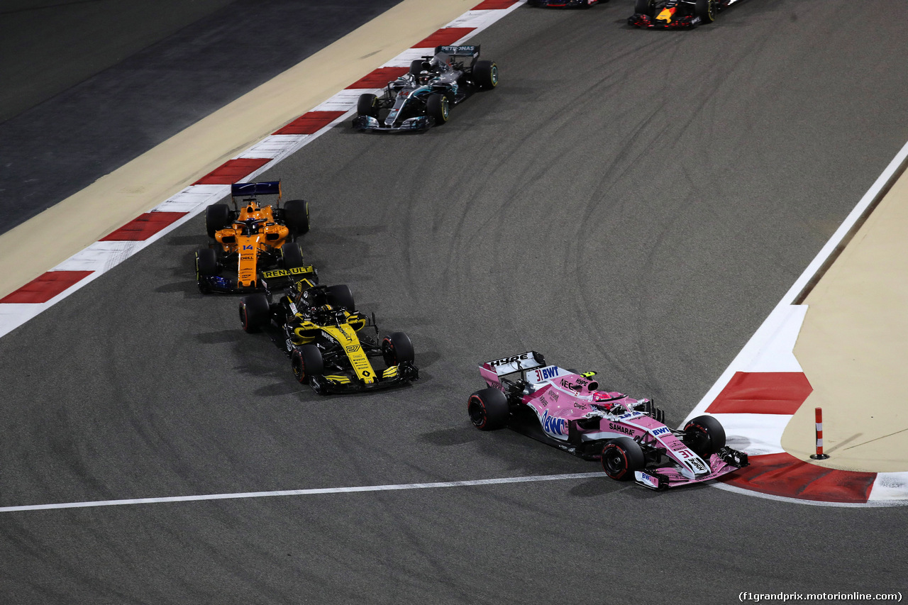 GP BAHRAIN, 08.04.2018 - Gara, Esteban Ocon (FRA) Sahara Force India F1 VJM11