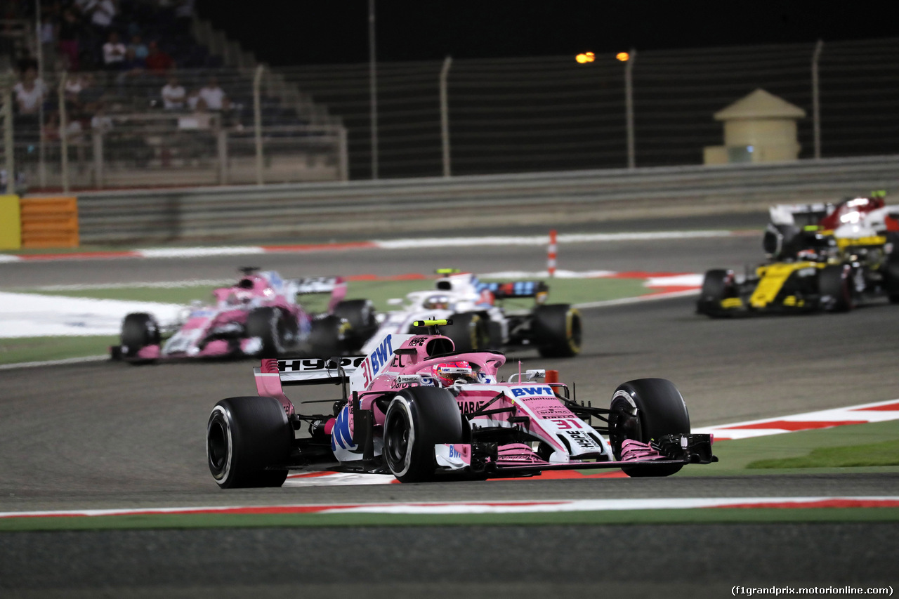 GP BAHRAIN, 08.04.2018 - Gara, Esteban Ocon (FRA) Sahara Force India F1 VJM11
