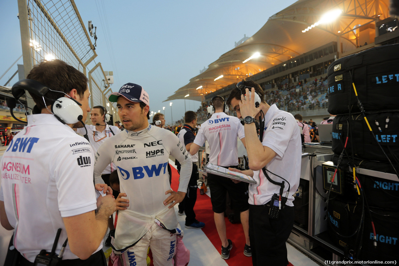 GP BAHRAIN, 08.04.2018 - Gara, Sergio Perez (MEX) Sahara Force India F1 VJM011