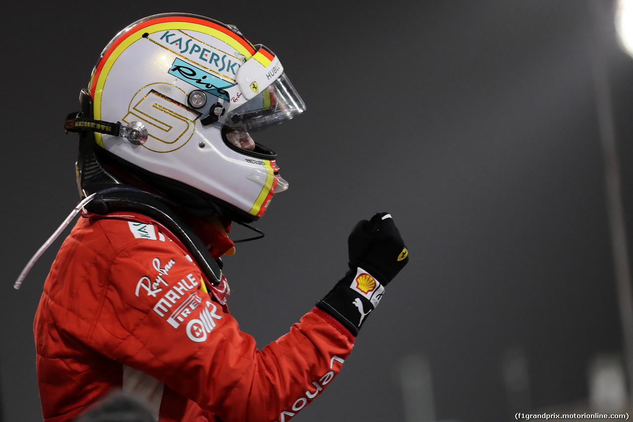 GP BAHRAIN, 08.04.2018 - Gara, Sebastian Vettel (GER) Ferrari SF71H vincitore