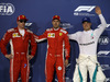 GP BAHRAIN, 07.04.2018 -  Qualifiche, 2nd place Kimi Raikkonen (FIN) Ferrari SF71H, Sebastian Vettel (GER) Ferrari SF71H pole position e 3rd place Valtteri Bottas (FIN) Mercedes AMG F1 W09
