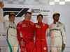 GP BAHRAIN, 08.04.2018 - Gara, 2nd place Valtteri Bottas (FIN) Mercedes AMG F1 W09, Sebastian Vettel (GER) Ferrari SF71H e 3rd place Lewis Hamilton (GBR) Mercedes AMG F1 W09