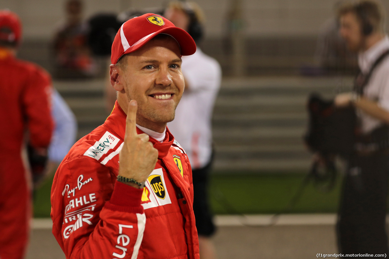 GP BAHRAIN, 07.04.2018 -  Qualifiche, Sebastian Vettel (GER) Ferrari SF71H pole position