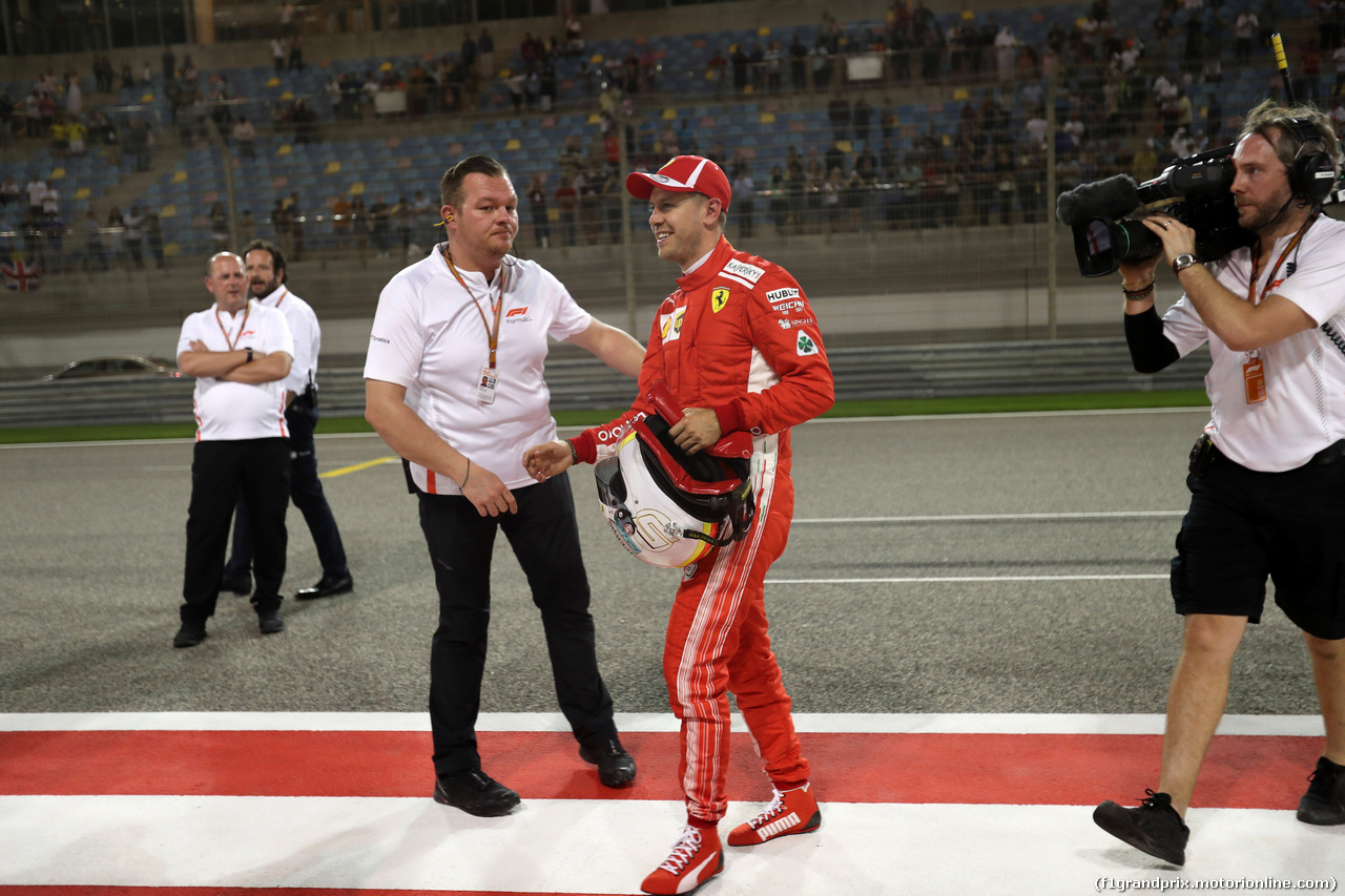 GP BAHRAIN, 07.04.2018 -  Qualifiche, Sebastian Vettel (GER) Ferrari SF71H pole position