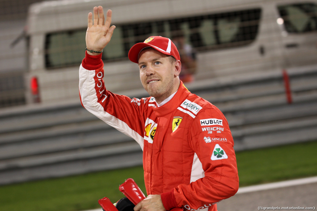 GP BAHRAIN, 07.04.2018 -  Qualifiche, Sebastian Vettel (GER) Ferrari SF71H pole position