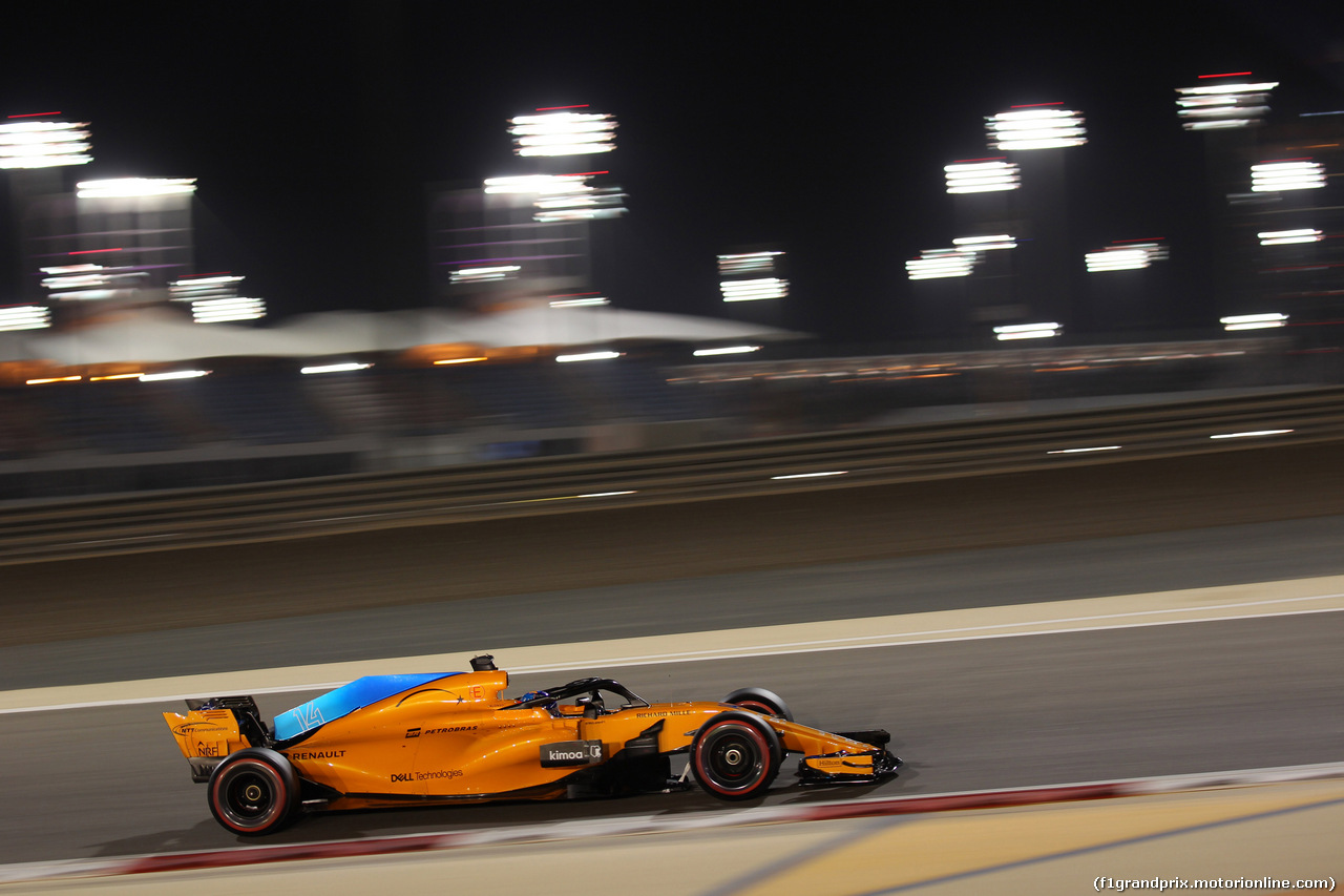 GP BAHRAIN, 07.04.2018 -  Qualifiche, Fernando Alonso (ESP) McLaren MCL33