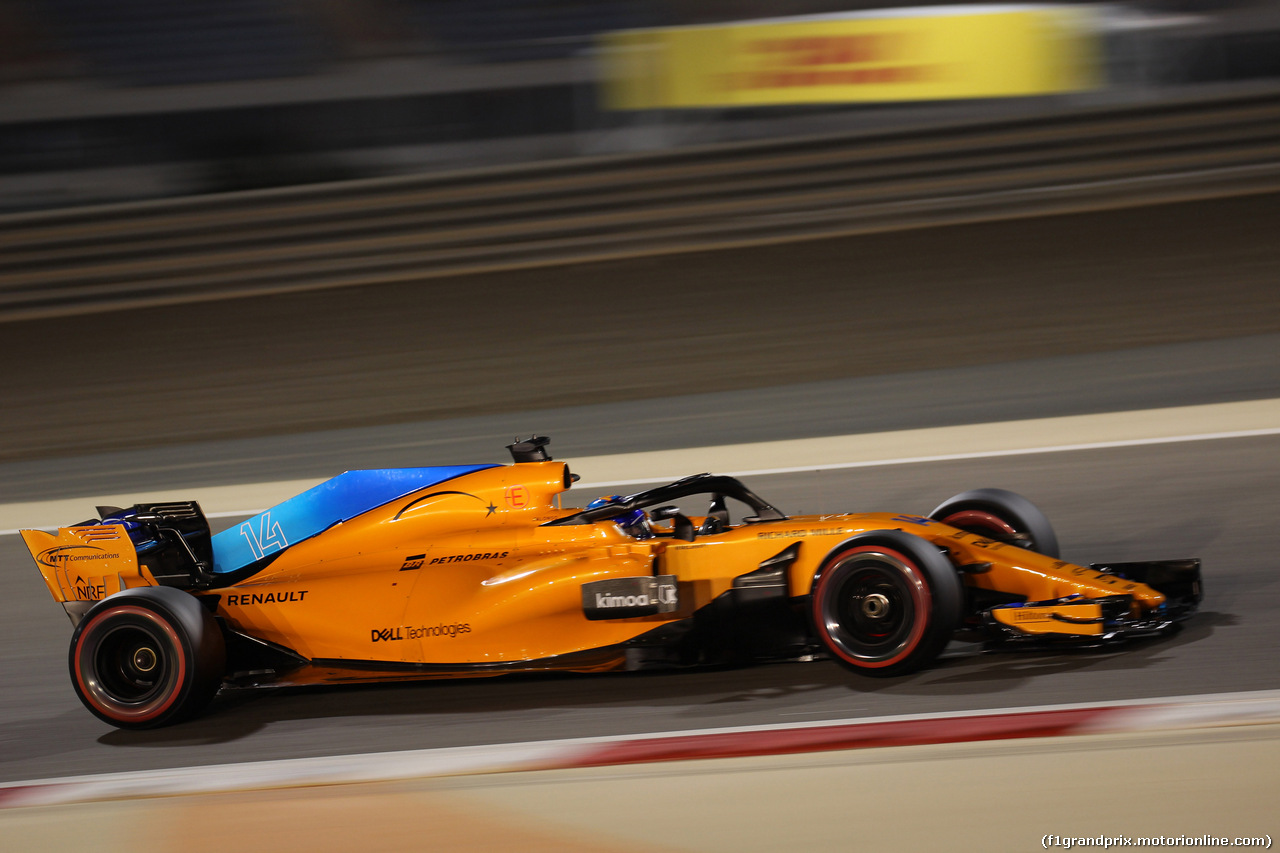 GP BAHRAIN, 07.04.2018 -  Qualifiche, Fernando Alonso (ESP) McLaren MCL33