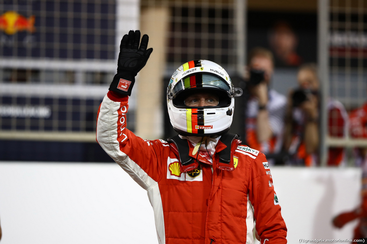 GP BAHRAIN, 07.04.2018 -  Qualifiche, Sebastian Vettel (GER) Ferrari SF71H pole position