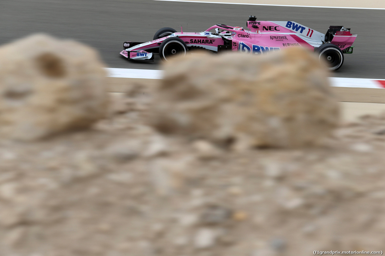 GP BAHRAIN, 06.04.2018 - Prove Libere 1, Sergio Perez (MEX) Sahara Force India F1 VJM011