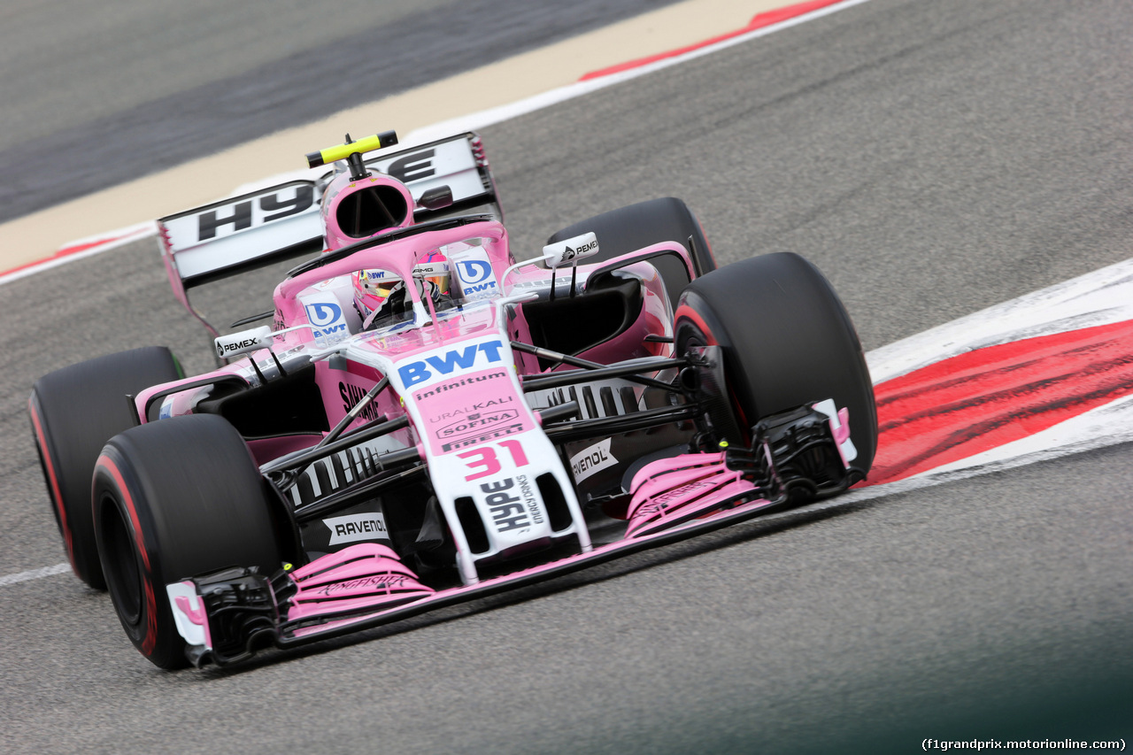 GP BAHRAIN, 06.04.2018 - Prove Libere 1, Esteban Ocon (FRA) Sahara Force India F1 VJM11