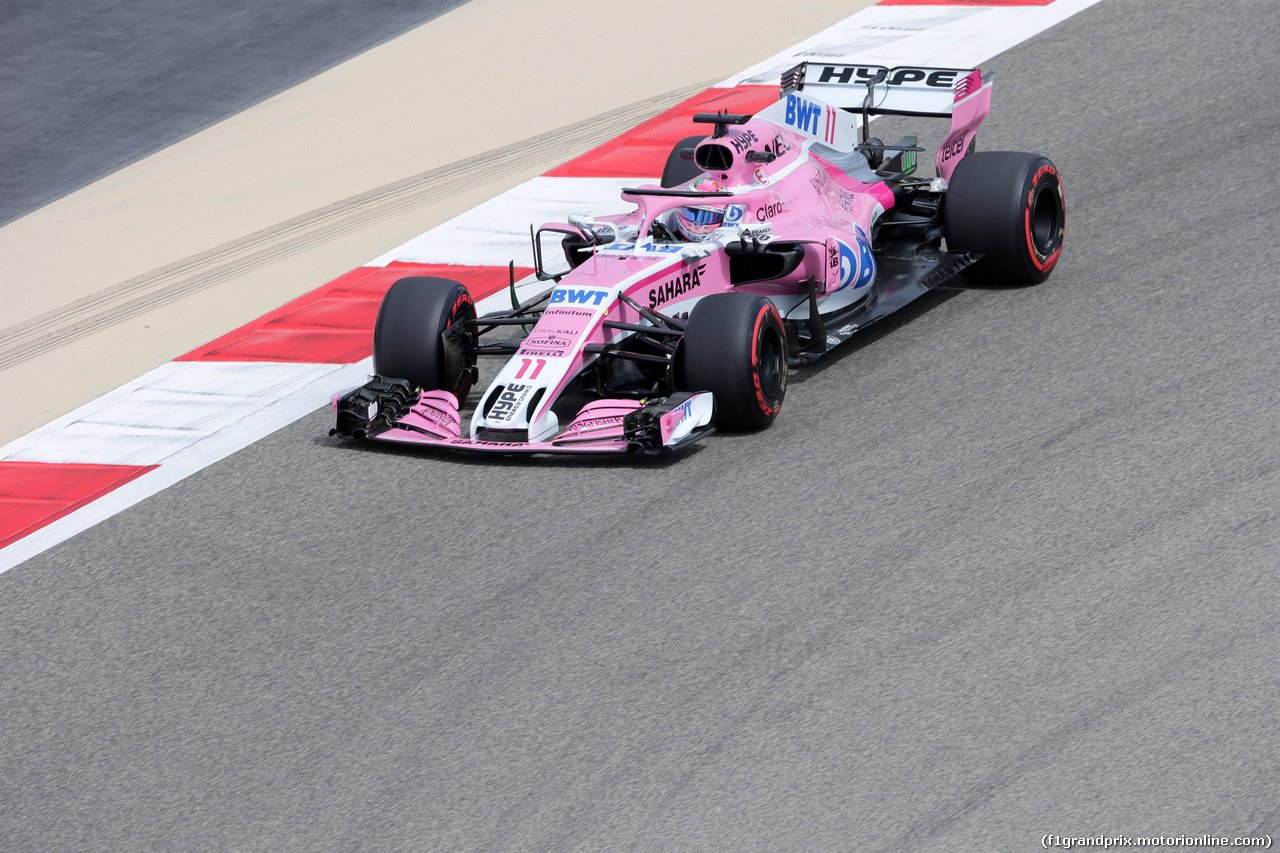 GP BAHRAIN, 06.04.2018 - Prove Libere 1, Sergio Perez (MEX) Sahara Force India F1 VJM011
