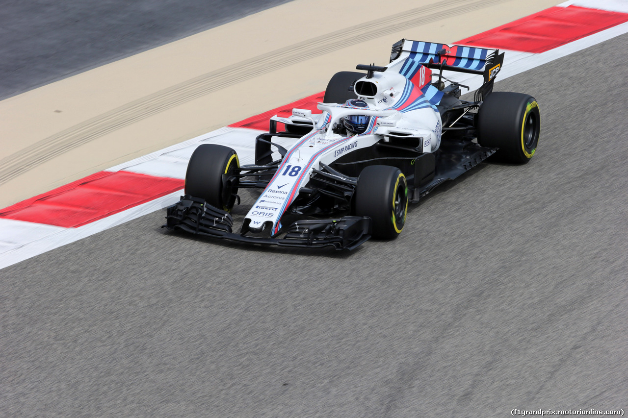 GP BAHRAIN, 06.04.2018 - Prove Libere 1, Lance Stroll (CDN) Williams FW41