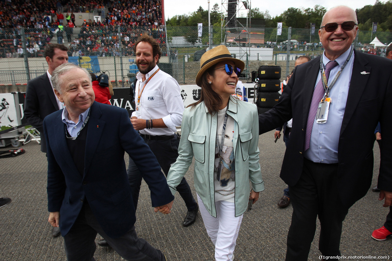 GP BELGIO, 26.08.2018 - Gara, Jean Todt (FRA), President FIA e sua moglie Michelle Yeoh