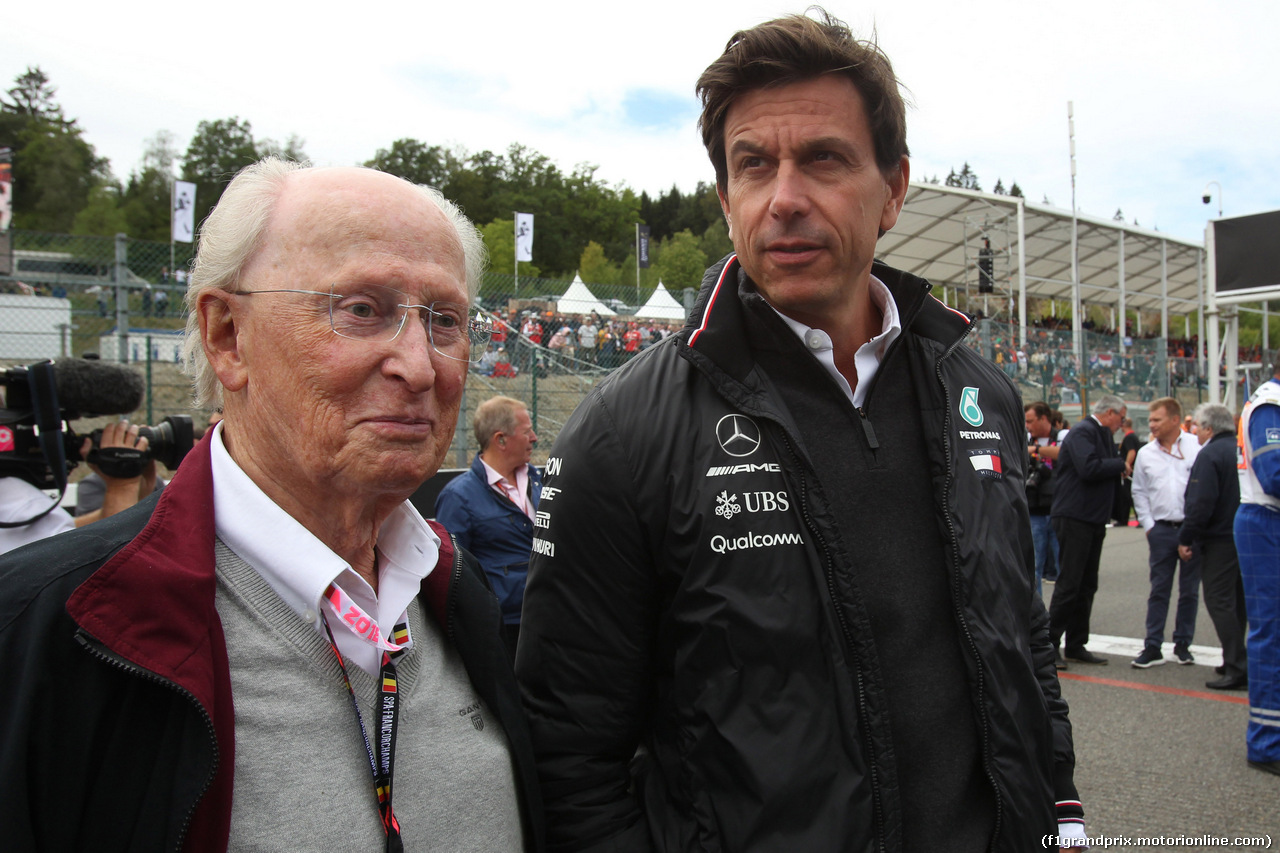 GP BELGIO, 26.08.2018 - Gara, Edzard Reuter, CEO of Daimler-Benz former e Toto Wolff (GER) Mercedes AMG F1 Shareholder e Executive Director