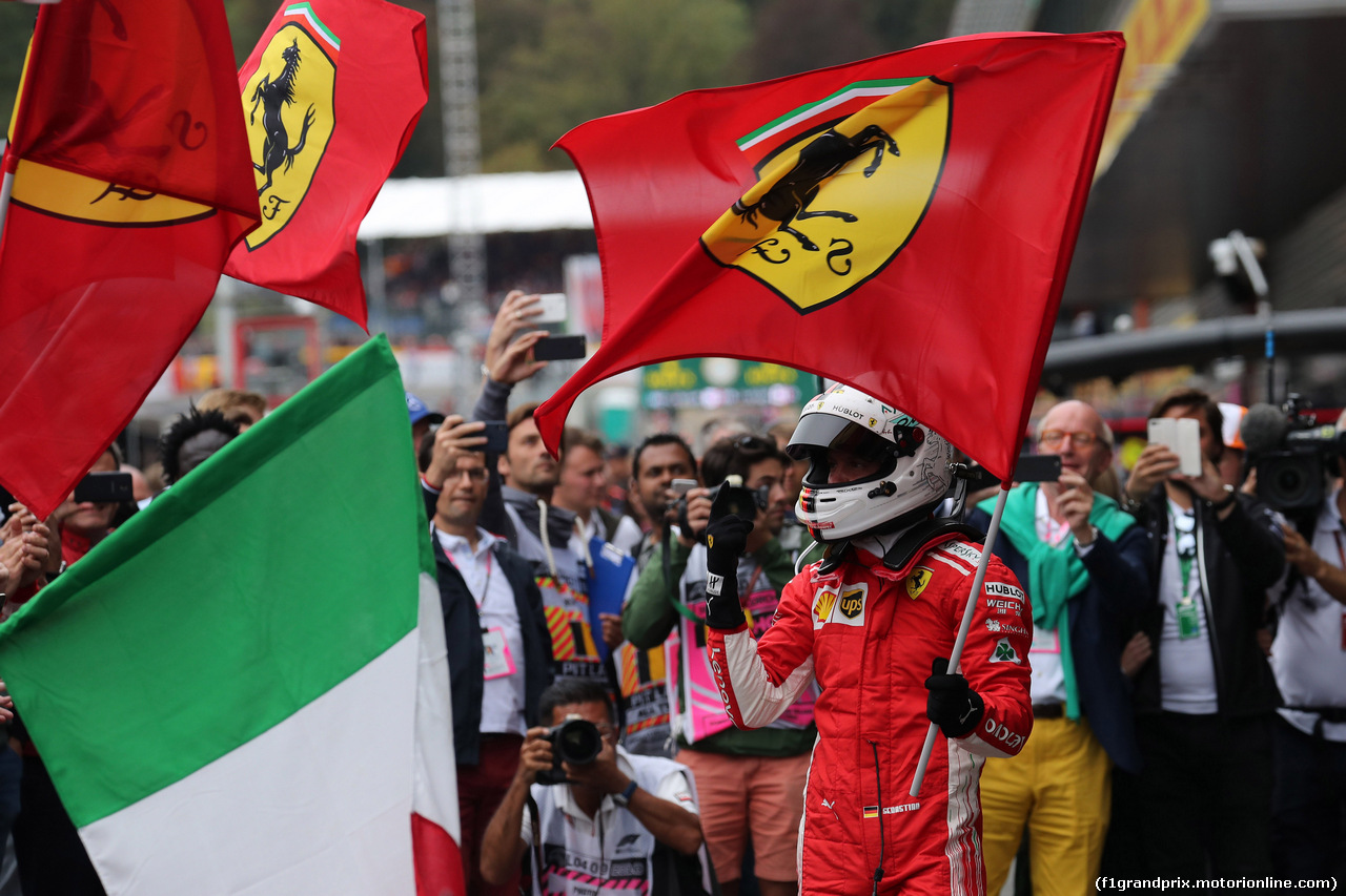 GP BELGIO, 26.08.2018 - Gara, Sebastian Vettel (GER) Ferrari SF71H vincitore