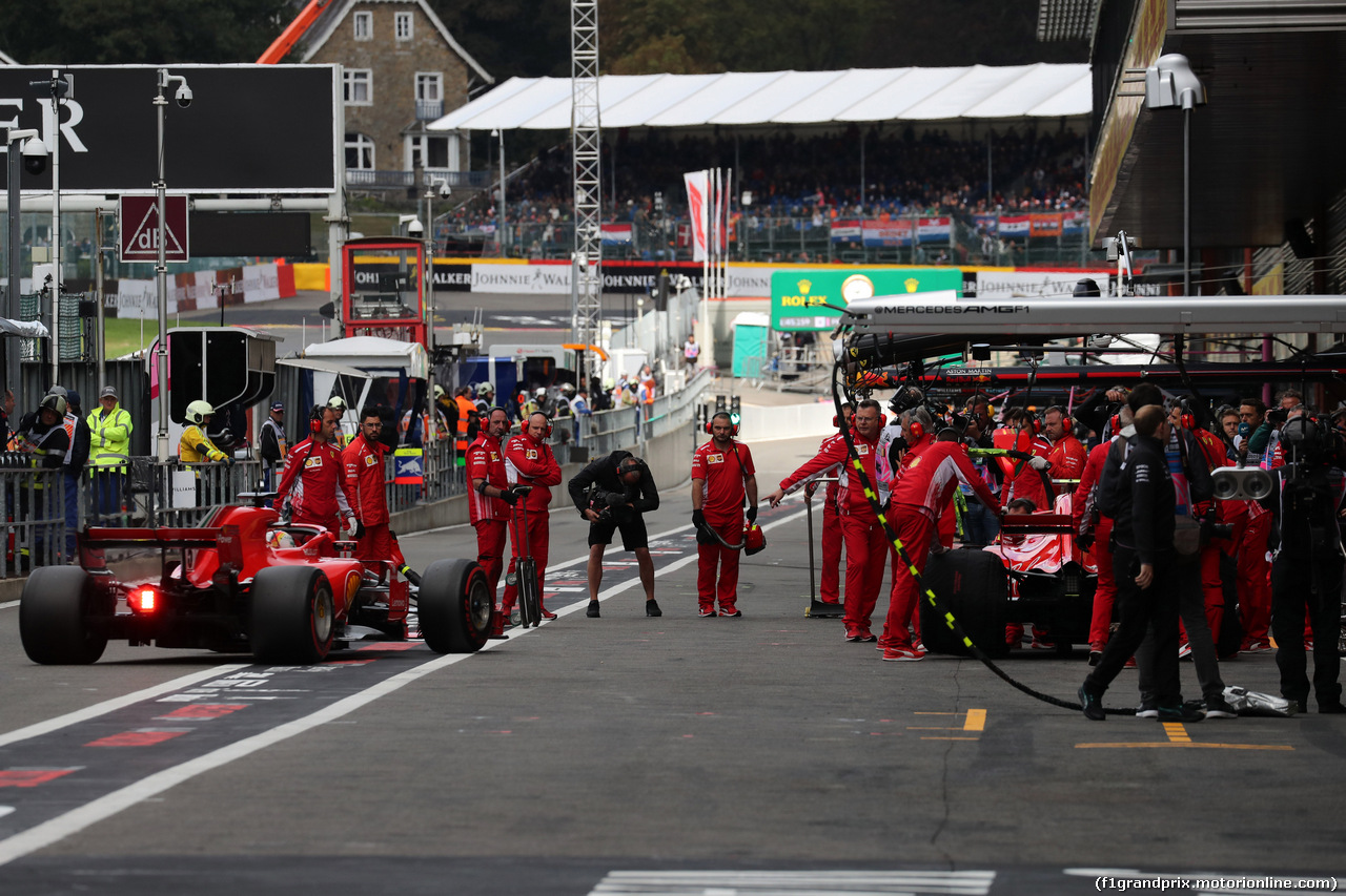 GP BELGIO, 25.08.2018 - Prove Libere 3, Sebastian Vettel (GER) Ferrari SF71H e Kimi Raikkonen (FIN) Ferrari SF71H