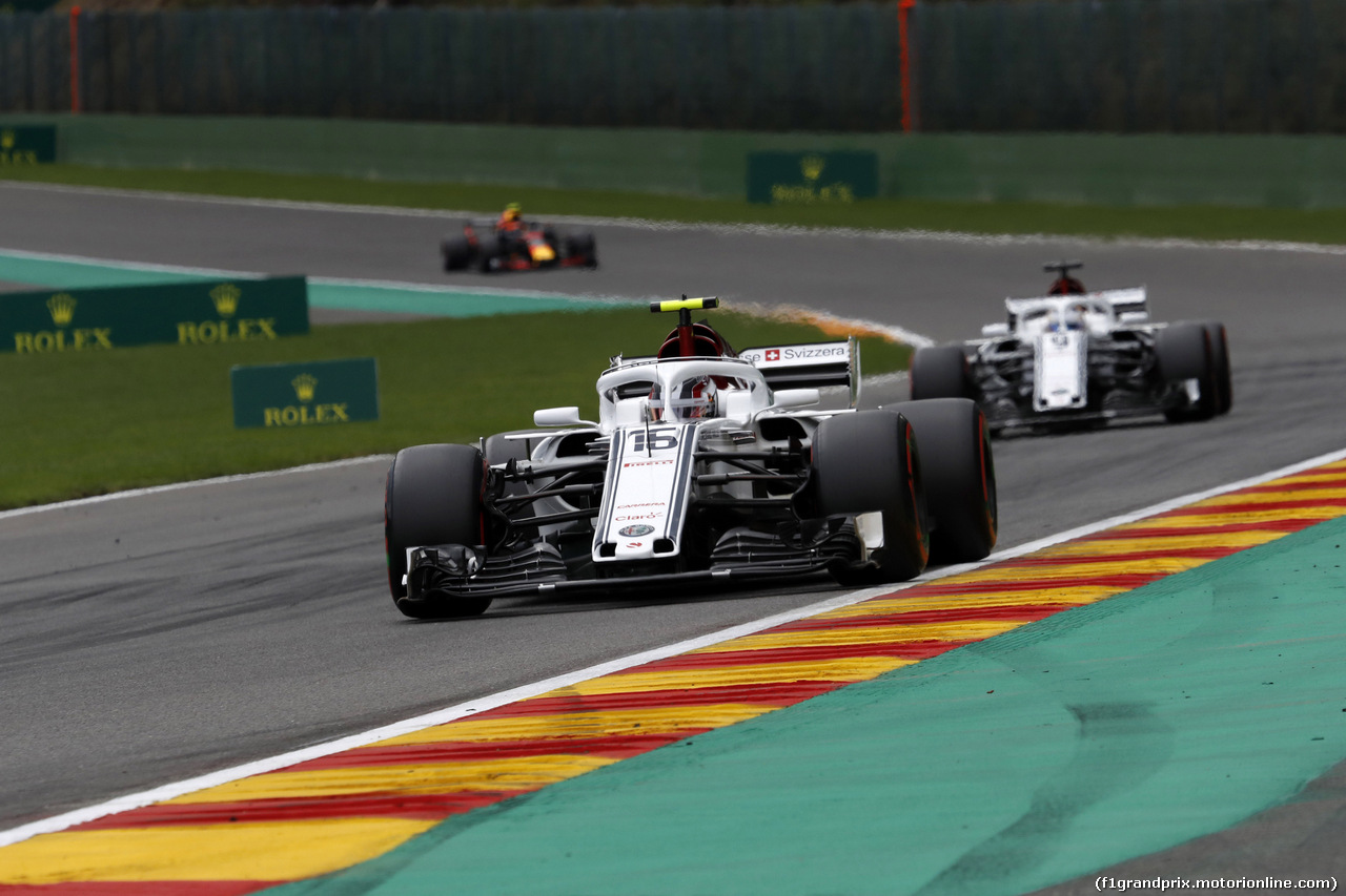 GP BELGIO, 25.08.2018 - Prove Libere 3, Charles Leclerc (MON) Sauber C37 davanti a Marcus Ericsson (SUE) Sauber C37