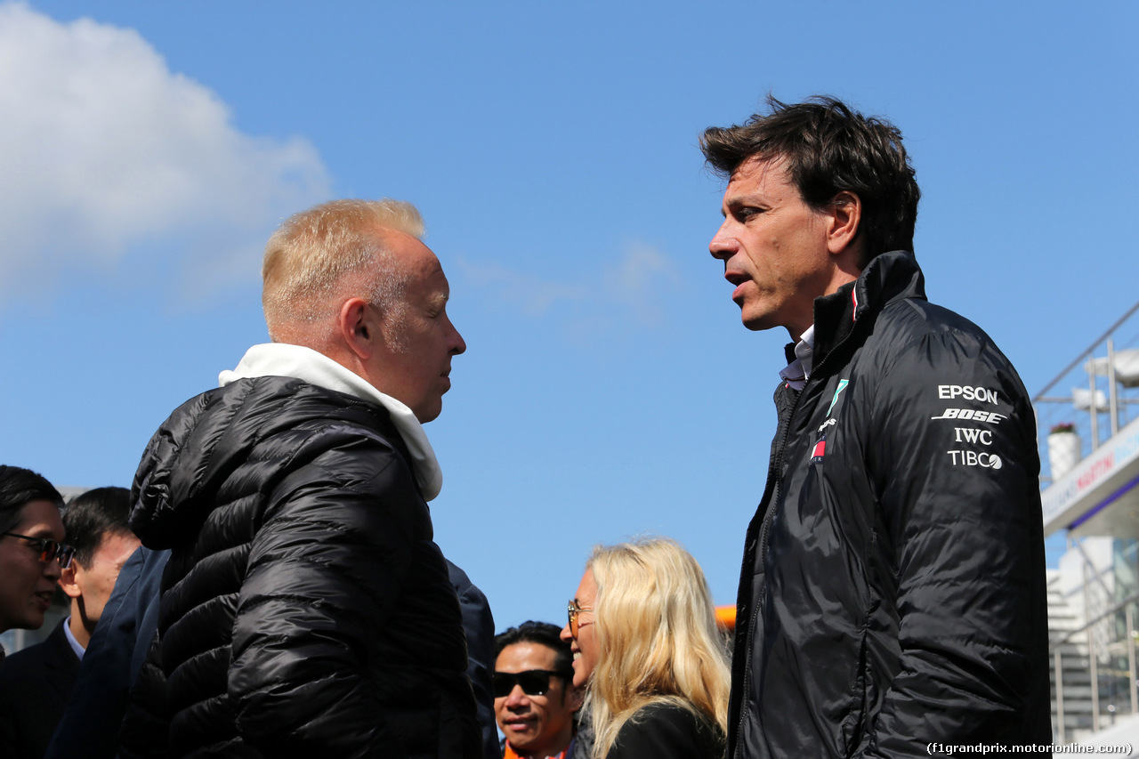 GP BELGIO, 25.08.2018 - Qualifiche, Dmitry Mazepin e Toto Wolff (GER) Mercedes AMG F1 Shareholder e Executive Director