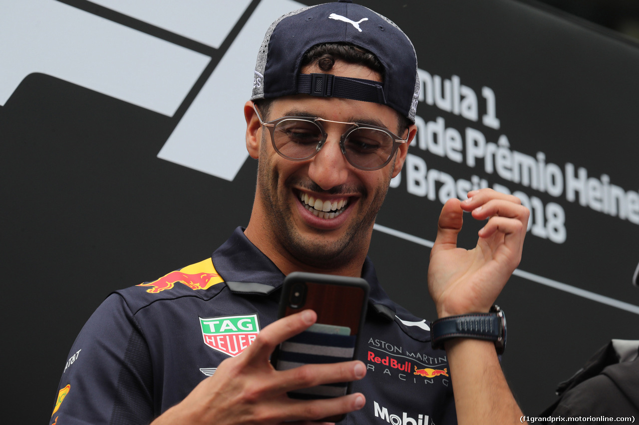 GP BRASILE, 11.11.2018 - Daniel Ricciardo (AUS) Red Bull Racing RB14