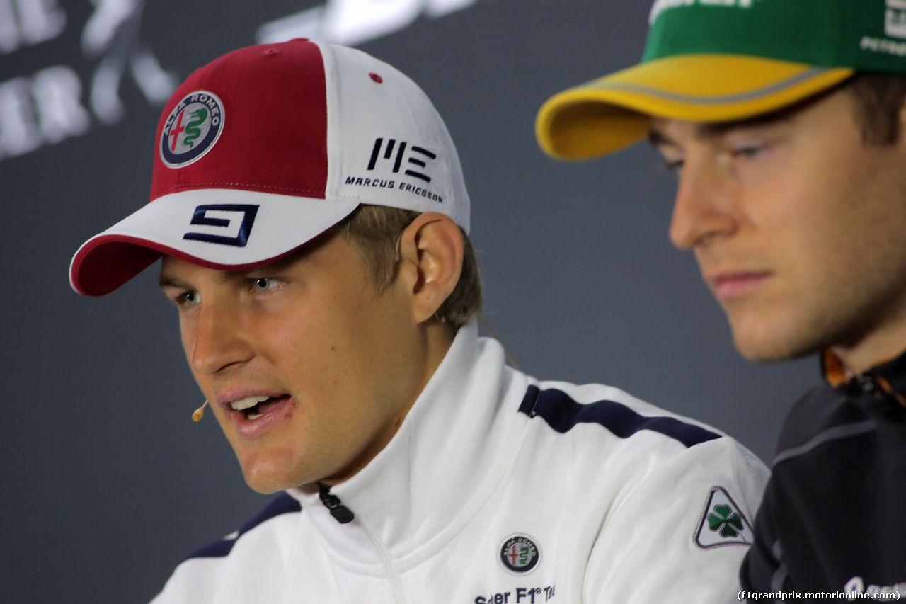 GP BRASILE, 08.11.2018 - Conferenza Stampa, Marcus Ericsson (SUE) Sauber C37 e Stoffel Vandoorne (BEL) McLaren MCL33