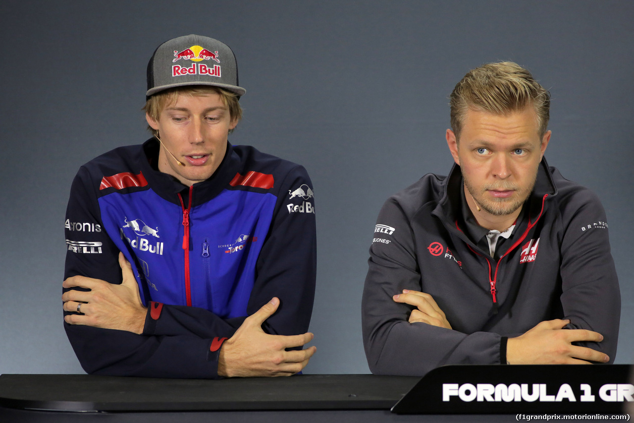 GP BRASILE, 08.11.2018 - Conferenza Stampa, Brendon Hartley (NZL) Scuderia Toro Rosso STR13 e Kevin Magnussen (DEN) Haas F1 Team VF-18