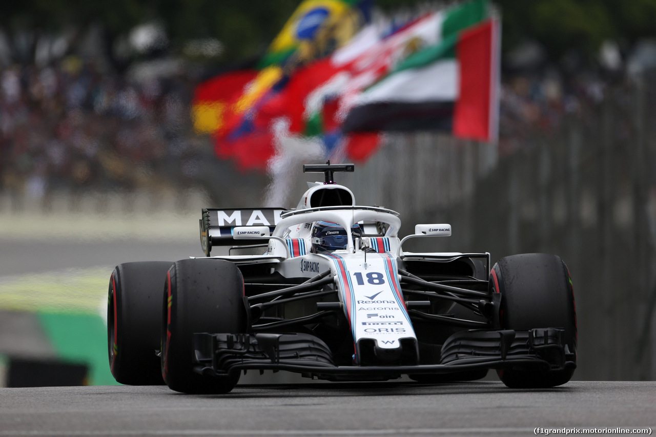 GP BRASILE, 10.11.2018 - Prove Libere 3, Lance Stroll (CDN) Williams FW41