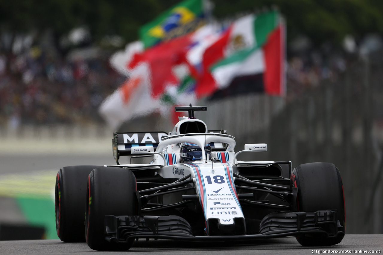 GP BRASILE, 10.11.2018 - Prove Libere 3, Lance Stroll (CDN) Williams FW41
